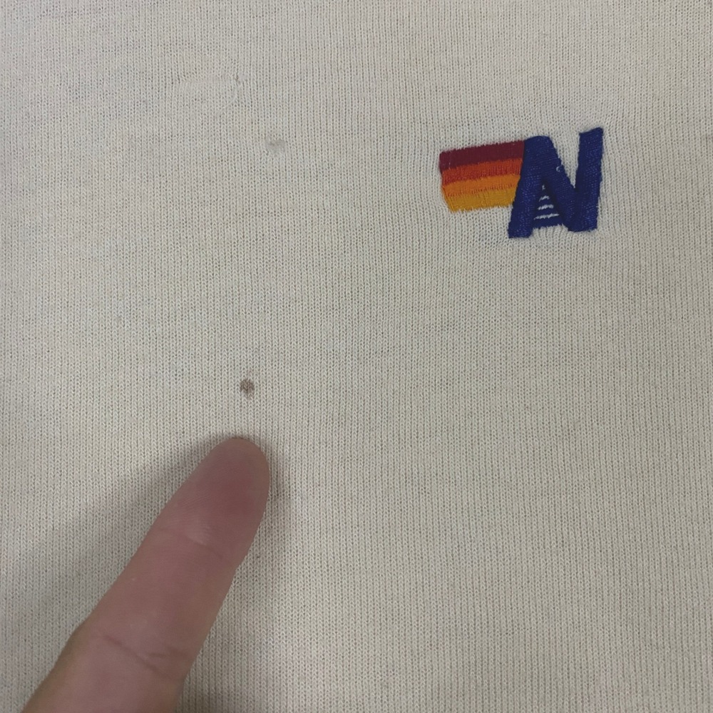 Aviator Nation Sweatshirt Women Small Cream Rainbow Classic 5 Stripe Retro Crew - Picture 2 of 11
